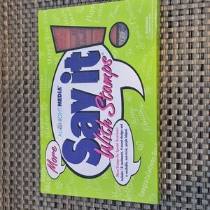 ALL NIGHT MEDIA "SAY IT WITH STAMPS" Sentiments Foam Mounted Rubber Stamp Set